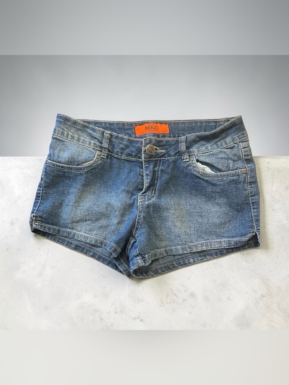 Brazil Women's low rise Y2K Blue Denim Shorts